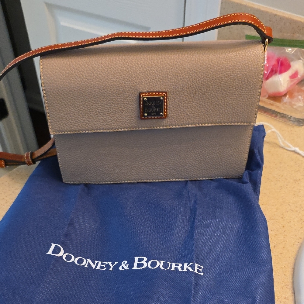 Dooney & Bourke Taupe Leather Crossbody Bag
